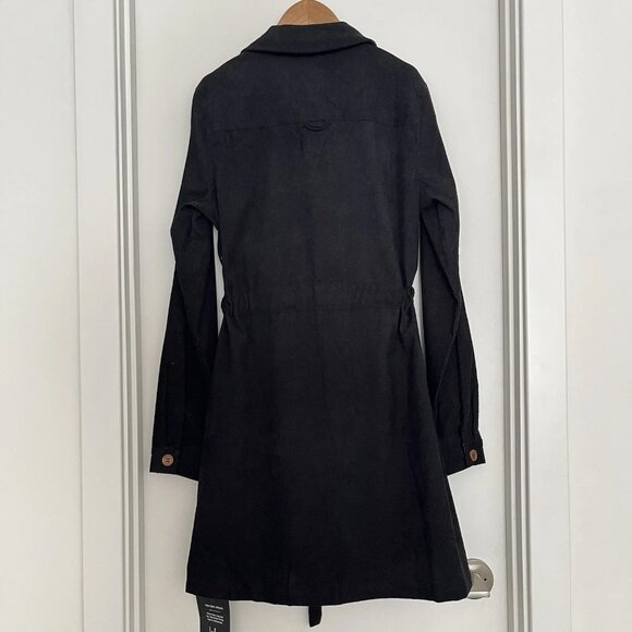 NWT Lulus Simple Affection Corduroy Mini Shirt Dress S Black Pockets Elegant - Picture 3 of 5